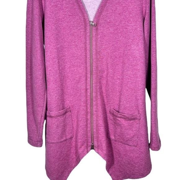 LOGO Lounge Sz S ZIP Front Long Sleeve Cardigan Zip Front - Picture 2 of 9